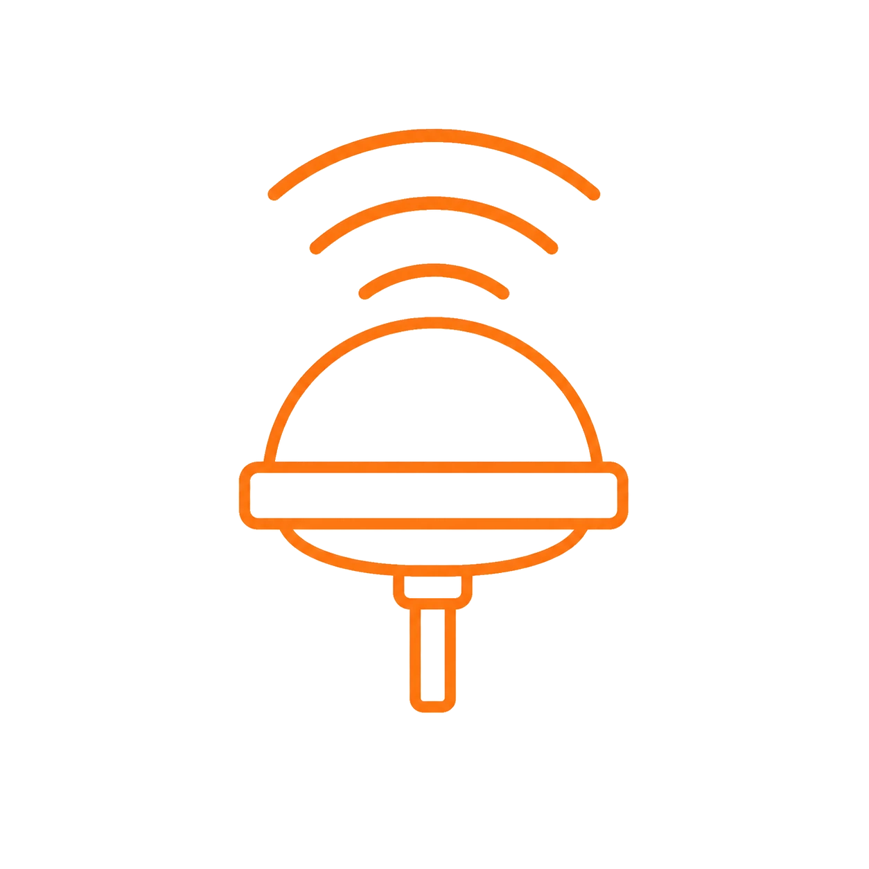 Icono de antena GNSS transparente para renta de red CORS y correcciones RTK