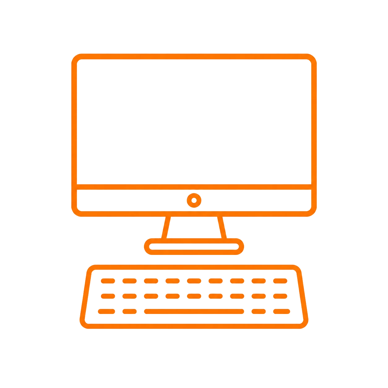 Icono de computadora transparente para postproceso GNSS y soluciones SIG
