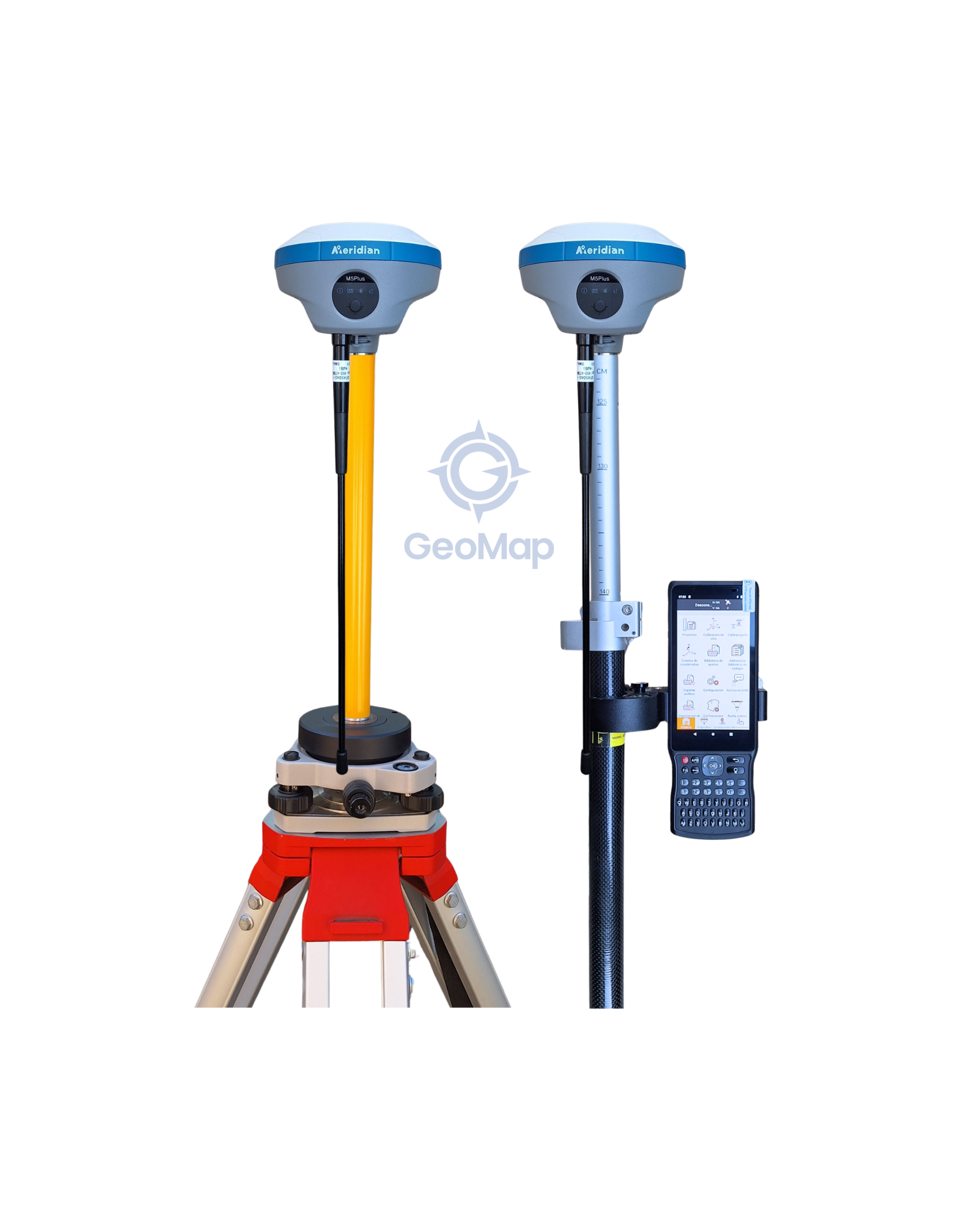 Kit GNSS RTK Meridian M5Plus con base, rover y controladora